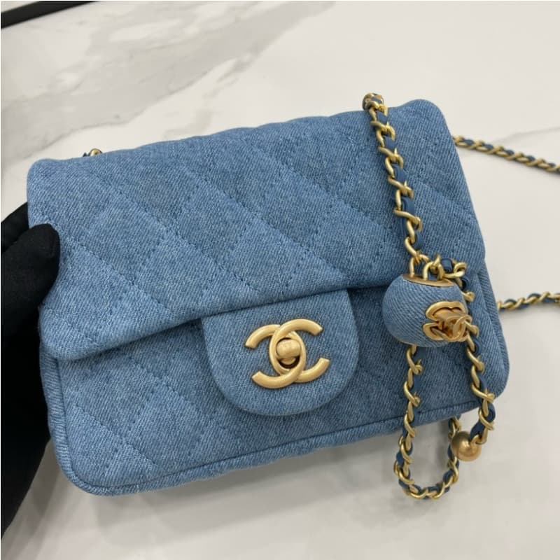 CHANEL bags | 22C | Denim Metallic Ball Mini | 18cm | AS1786 | 01015