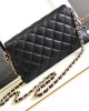 CHANEL bags | 23C | black and gold quilted pearl chain bag | Crossbody Bag | 01053