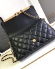 CHANEL bags | 23C | black and gold quilted pearl chain bag | Crossbody Bag | 01053