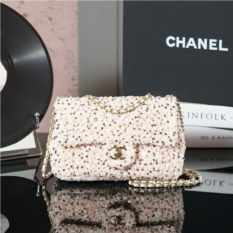 CHANEL bags | 24K | Sequin Series | 24k Sequined tweed CF | 13×20×7 cm | 01096