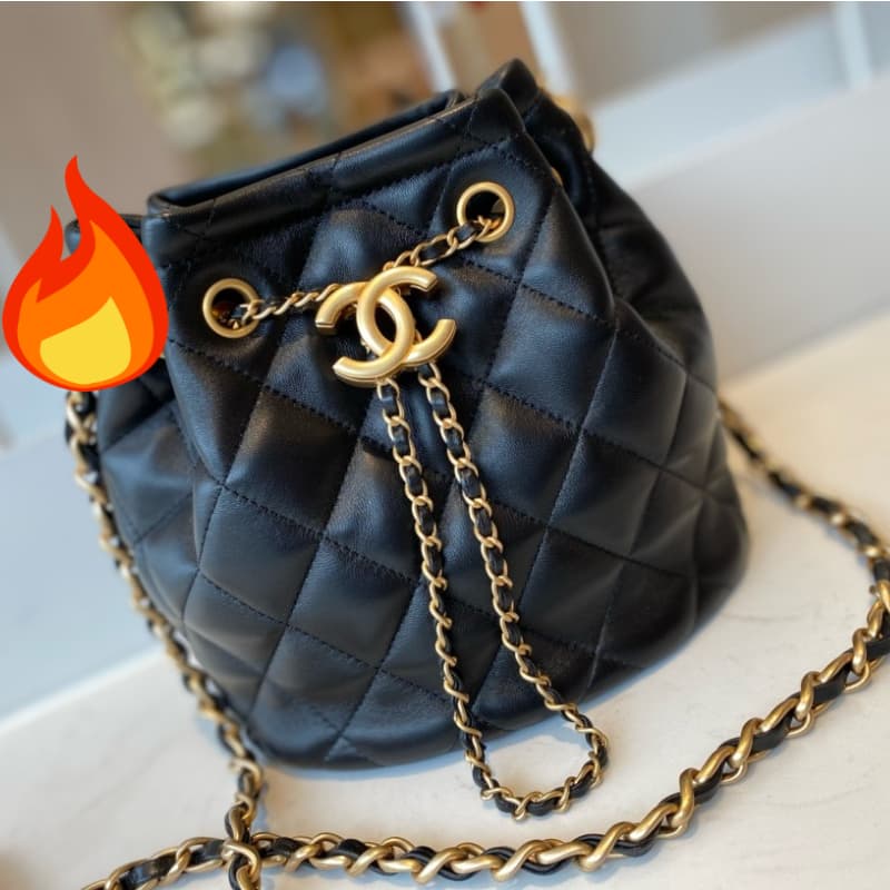 CHANEL bags | Bucket Bag | vintage drawstring button bag | 21×24×14 cm | AS2057 | 01141