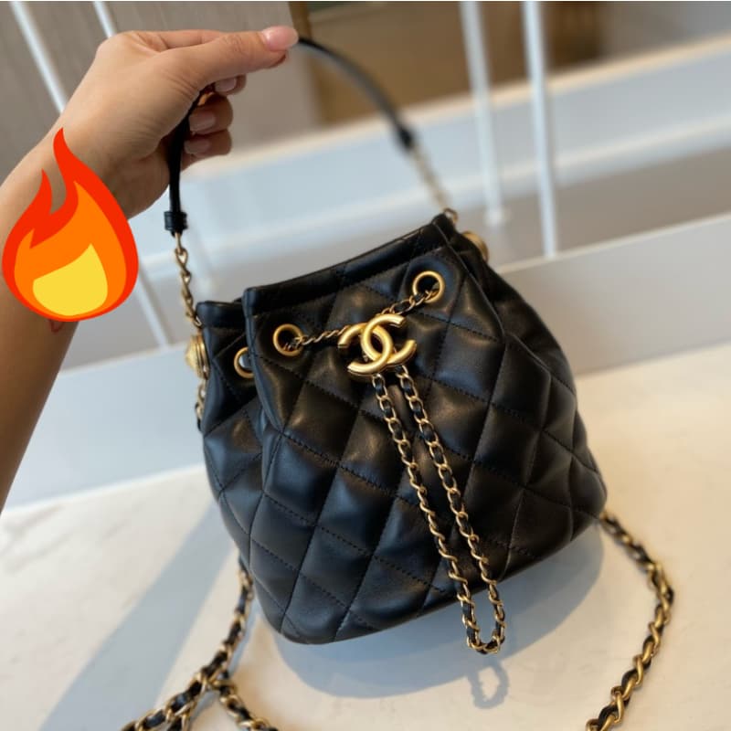 CHANEL bags | Bucket Bag | vintage drawstring button bag | 21×24×14 cm | AS2057 | 01141