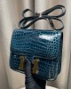 Hermès bags | Herms Constance bag | 18cm | high-gloss crocodile | Malta blue | 02021