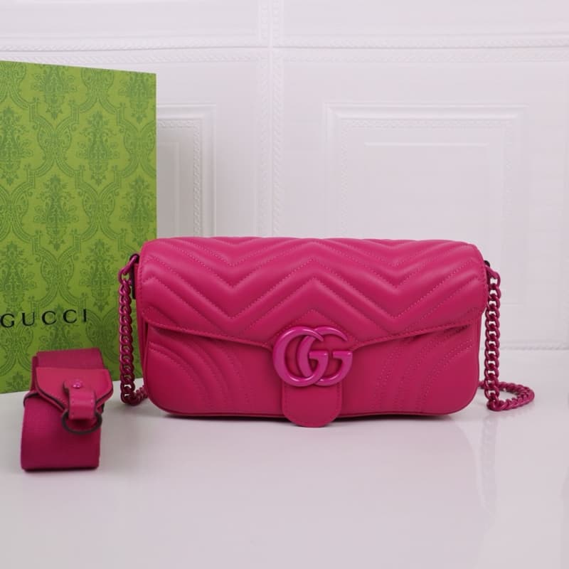 GUCCI bags | White/Brown/Rose Red/Black | 26.5×13×7cm | 734814 | 04105