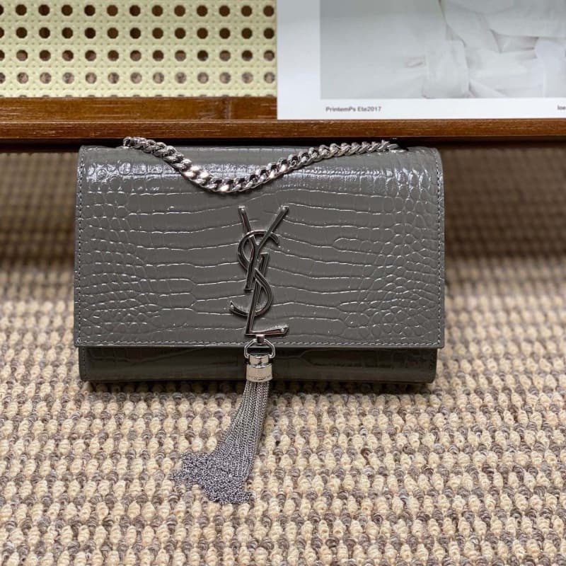 Yves Saint Laurent bags | YSL | Small crocodile-embossed fringe bag | 20×13×5.5cm | 377628 | 05025