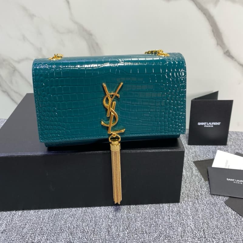 Yves Saint Laurent bags | YSL | Small crocodile-embossed fringe bag | 20×13×5.5cm | 377628 | 05025