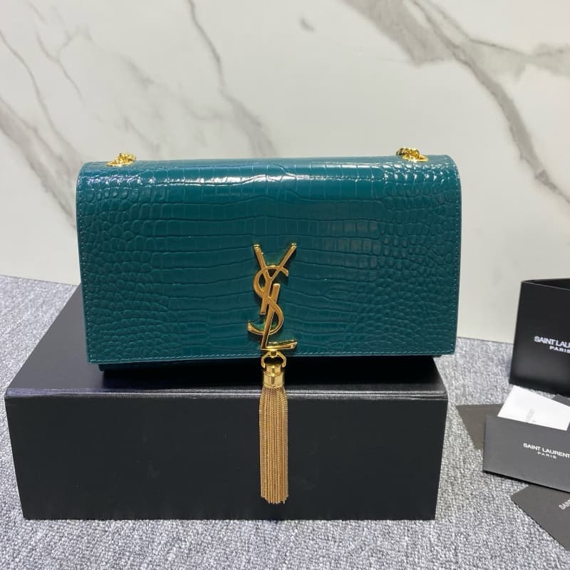 Yves Saint Laurent bags | YSL | Crocodile-embossed fringe bag | 24×14.5×5.5cm | 377829 | 05032