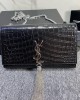 Yves Saint Laurent bags | YSL | Crocodile-embossed fringe bag | 24×14.5×5.5cm | 377829 | 05032