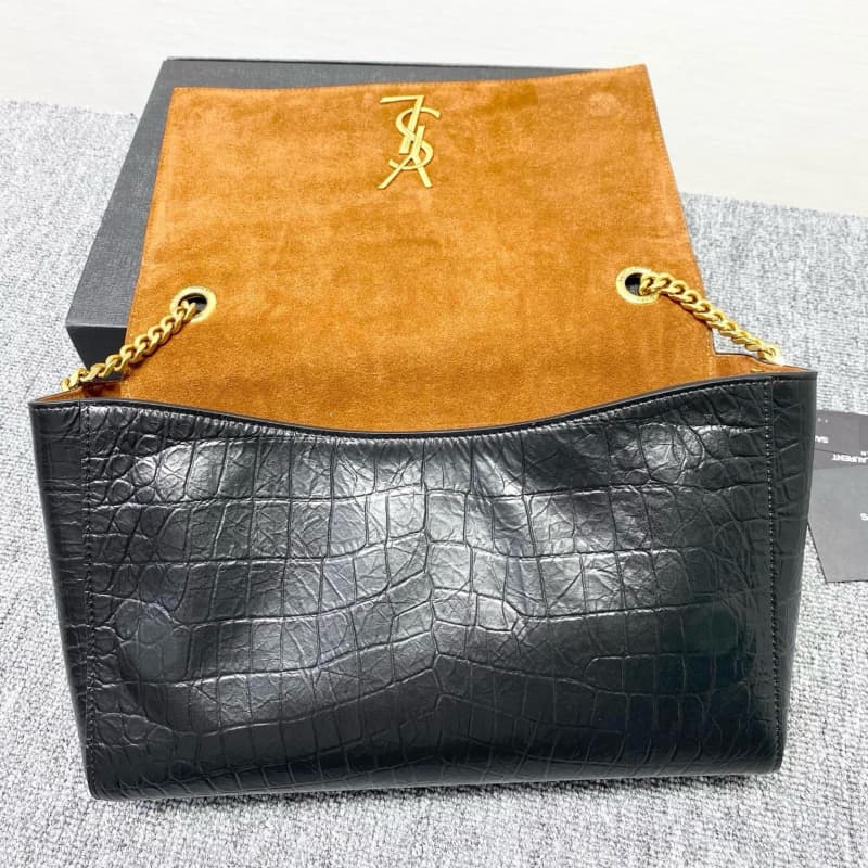 Yves Saint Laurent bags | YSL | crocodile-embossed/suede | 28cm | 553804 | 05035