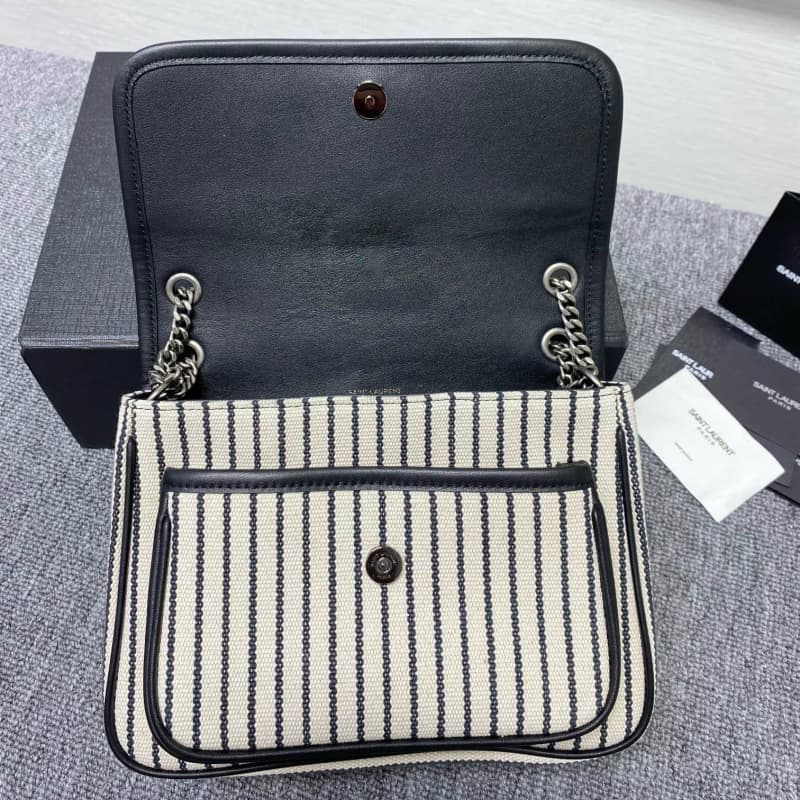 Yves Saint Laurent bags | YSL | Linen paired with stripes | 22cm | 498892 | 05056