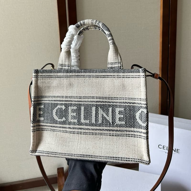 CELINE bags | Embroidered Stripe Canvas Bag | 26×19×13cm | 199162 | 06016