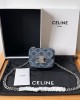 CELINE bags | CLAUDE Mini Shiny Denim Chain Bag | 11×9.5×4cm | 10L843 | 06021