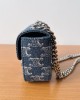 CELINE bags | CLAUDE Mini Shiny Denim Chain Bag | 11×9.5×4cm | 10L843 | 06021