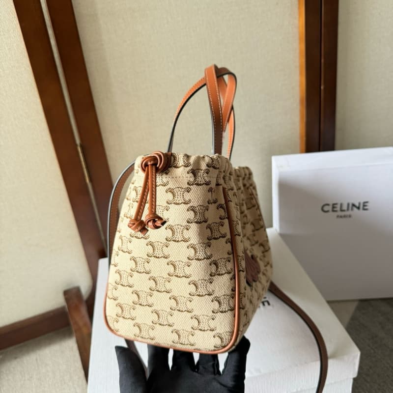 CELINE bags | Fabric Calfskin Drawstring Bag | MINI CUIR CABAS | 22×17×15cm | 111013 | 06024