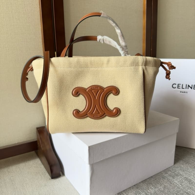 CELINE bags | Fabric Calfskin Drawstring Bag | MINI CUIR CABAS | 22×17×15cm | 111013 | 06024