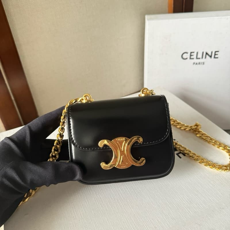 CELINE bags | Mini Earphone Bag | Chain Gold Buckle | 11×4×8cm | 101843 | 06026