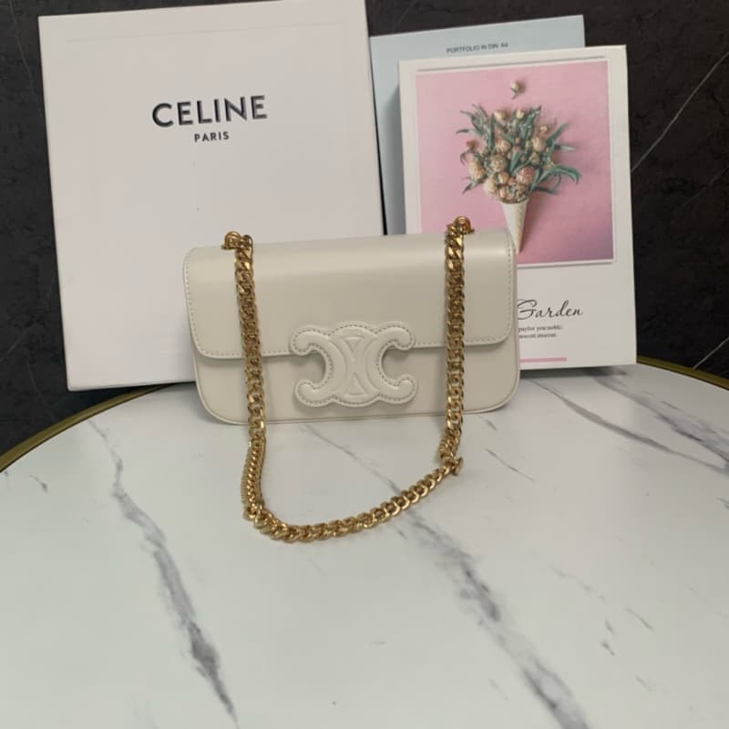 CELINE bags | Braided leather buckle chain underarm bag | 199243 | 06078