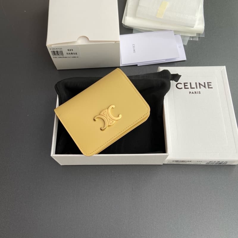 CELINE bags | TRIOMPHE Shiny Calfskin Short Wallet | 11×9×3cm | 10K623 | 06085