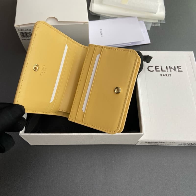 CELINE bags | TRIOMPHE Shiny Calfskin Short Wallet | 11×9×3cm | 10K623 | 06085