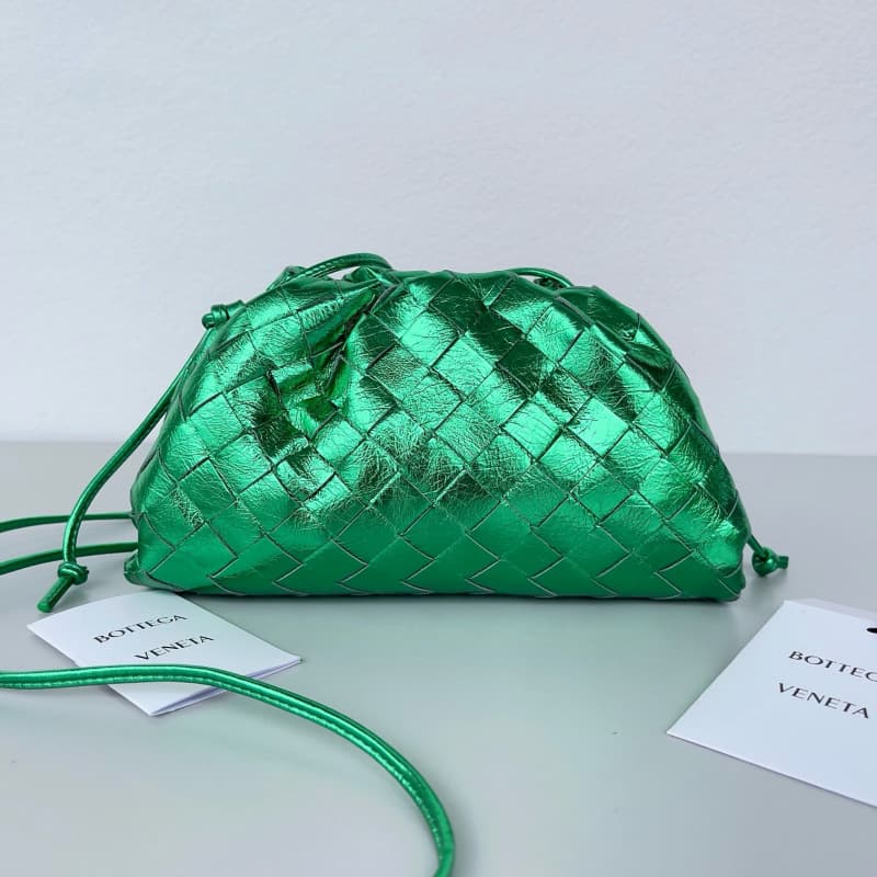 BOTTEGA VENETA Bags | BV | The Pouch Bag | 22×12×7cm | Green Gold | 07030