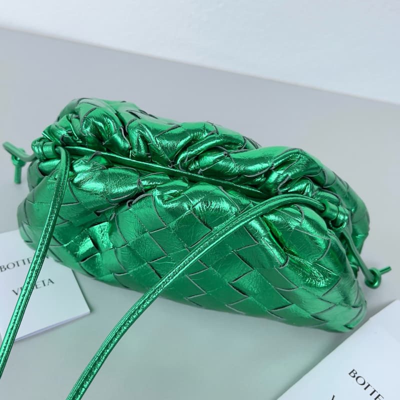 BOTTEGA VENETA Bags | BV | The Pouch Bag | 22×12×7cm | Green Gold | 07030