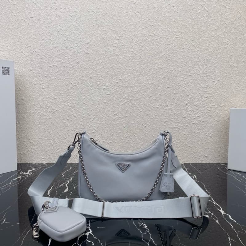 Prada bags | Prada Nylon Hobo Handheld/Underarm Bag | 22×12×6cm | 1BH204 | 08016