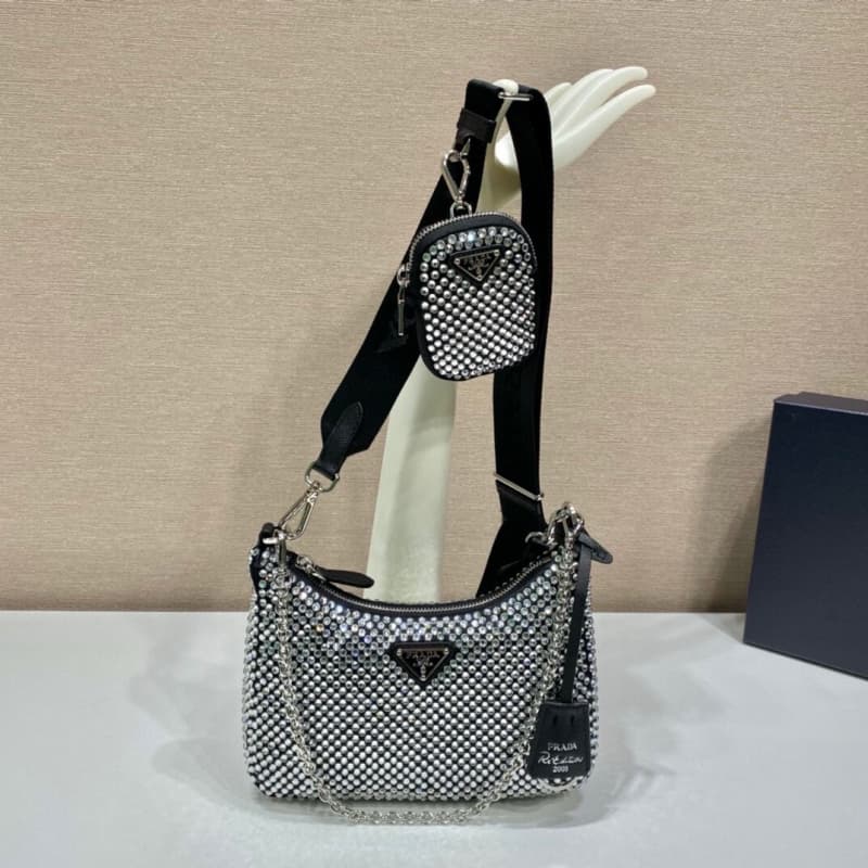 Prada bags | Rhinestone bag | 22×16×6cm | 1BH204 | 08017