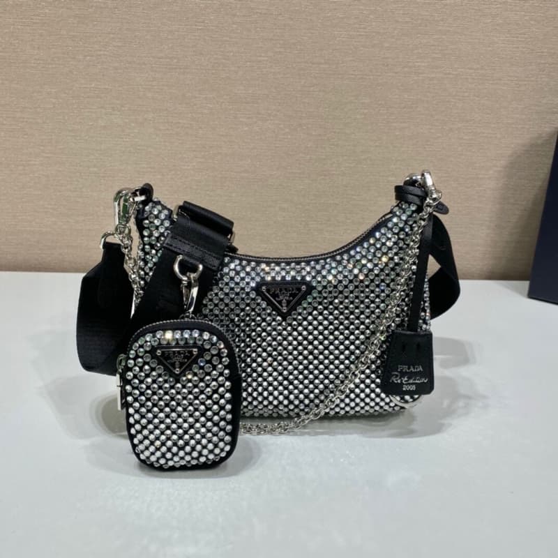 Prada bags | Rhinestone bag | 22×16×6cm | 1BH204 | 08017