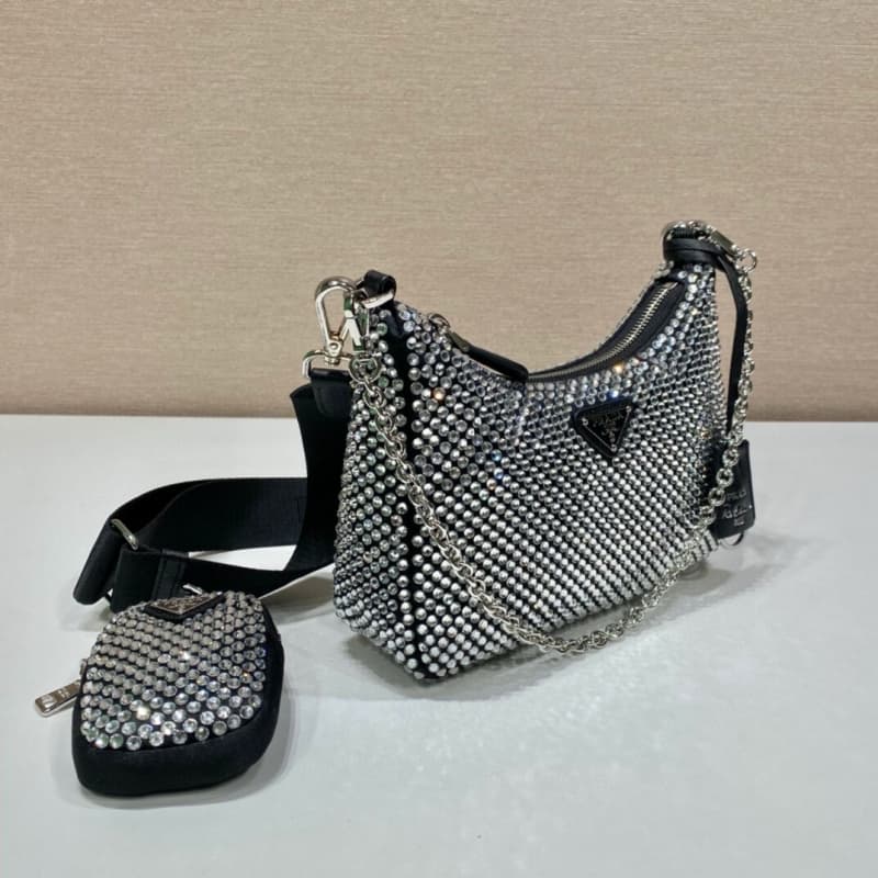 Prada bags | Rhinestone bag | 22×16×6cm | 1BH204 | 08017