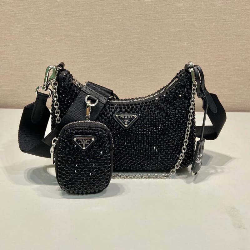 Prada bags | Rhinestone bag | 22×16×6cm | 1BH204 | 08017