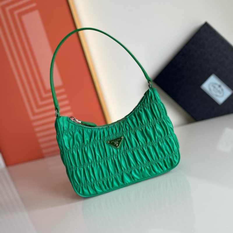 Prada bags | Nylon Pleated Hobo Handheld/Underarm Bag | 22×14×6cm | 1NE204 | 08020