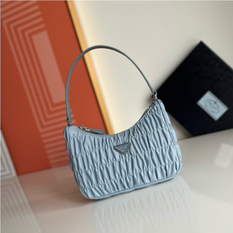 Prada bags | Nylon Pleated Hobo Handheld/Underarm Bag | 22×14×6cm | 1NE204 | 08020