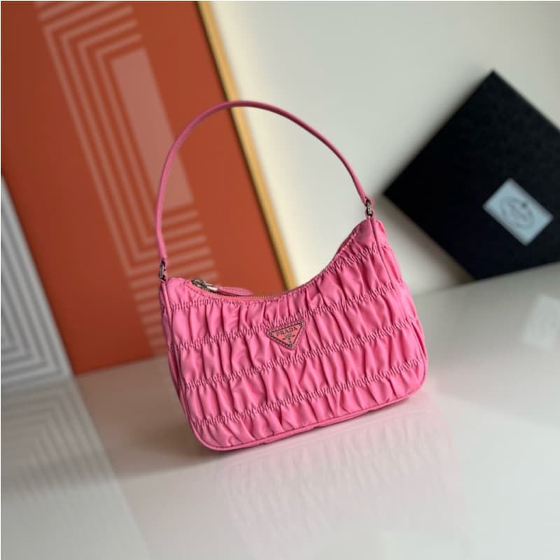 Prada bags | Nylon Pleated Hobo Handheld/Underarm Bag | 22×14×6cm | 1NE204 | 08020