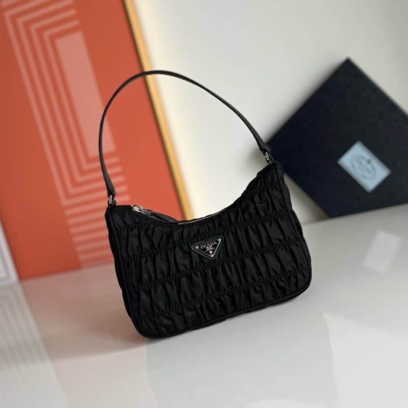 Prada bags | Nylon Pleated Hobo Handheld/Underarm Bag | 22×14×6cm | 1NE204 | 08020