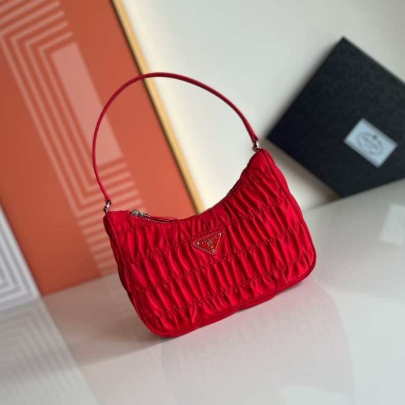 Prada bags | Nylon Pleated Hobo Handheld/Underarm Bag | 22×14×6cm | 1NE204 | 08020