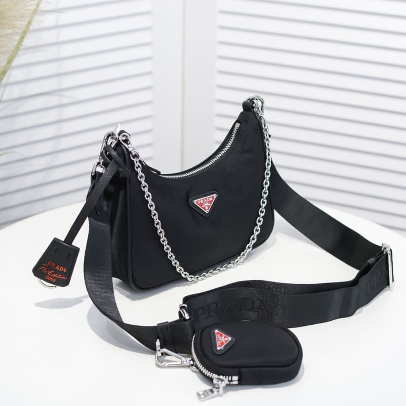 Prada bags | Prada Nylon Hobo Handheld/Underarm Bag | 22×12×6cm | 1BH204 | 08028