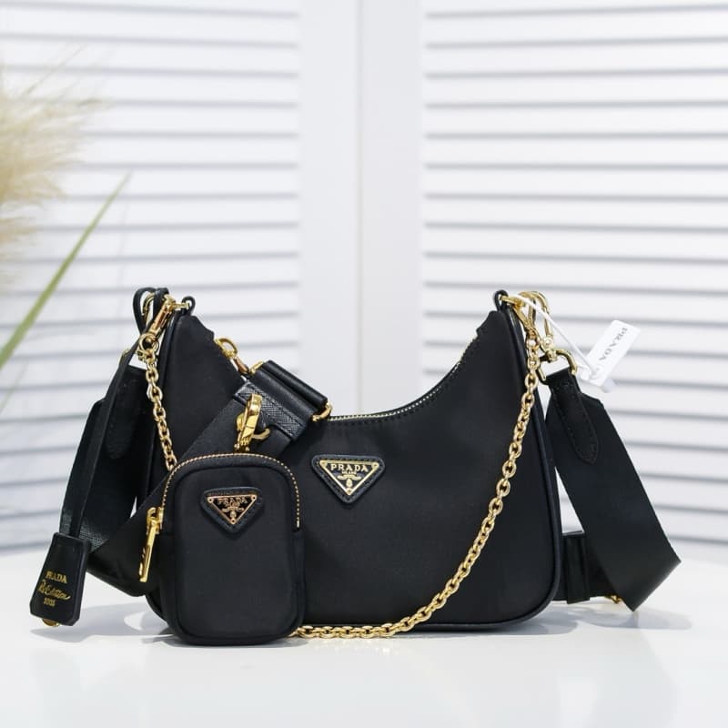 Prada bags | Prada Nylon Hobo Handheld/Underarm Bag | 22×12×6cm | 1BH204 | 08028