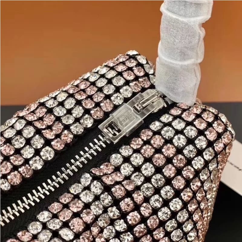 Prada bags | Diamond-Encrusted Tote Shoulder Bag | 17×11×7cm | Alexander Wang | 08056