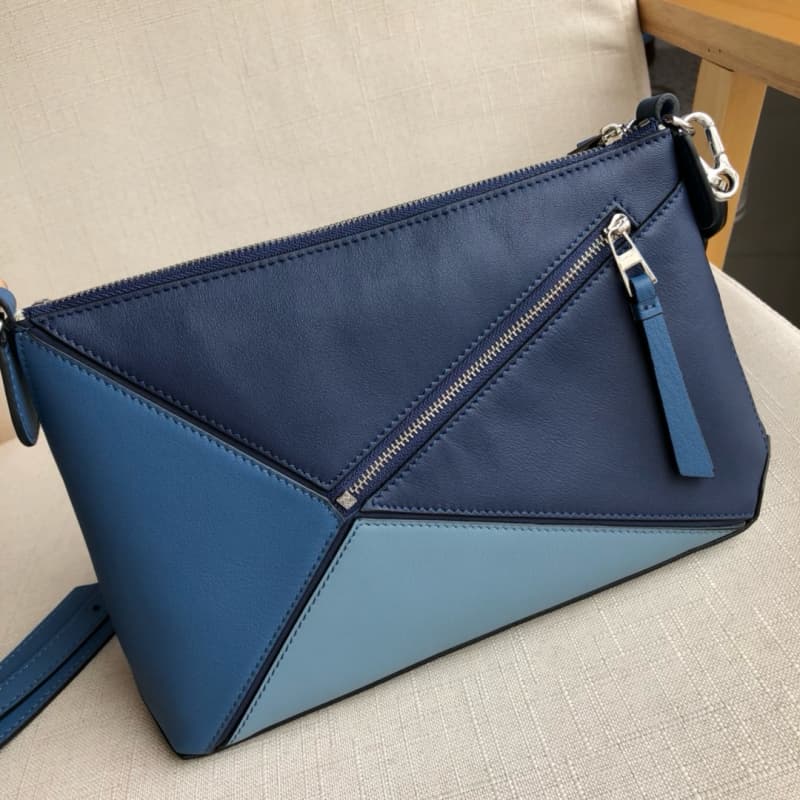 Loewe bags | Loewe Puzzle Pochette Bag | 24×16.5×6cm | Mini Geometric Color Blocking | 09024