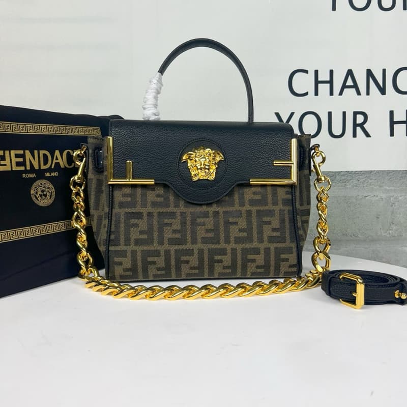 FENDI bags | Versace and Fendi Century Collaboration Medusa Series | Versace's iconic La Medusa handbag | 25×15×22cm | 9005 | 10019