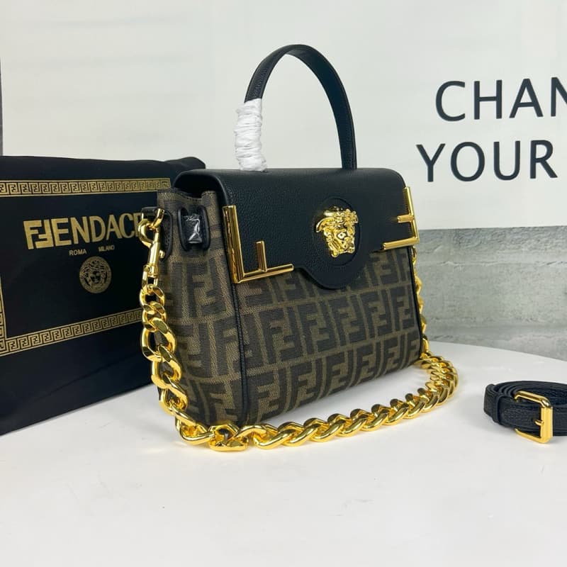 FENDI bags | Versace and Fendi Century Collaboration Medusa Series | Versace's iconic La Medusa handbag | 25×15×22cm | 9005 | 10019