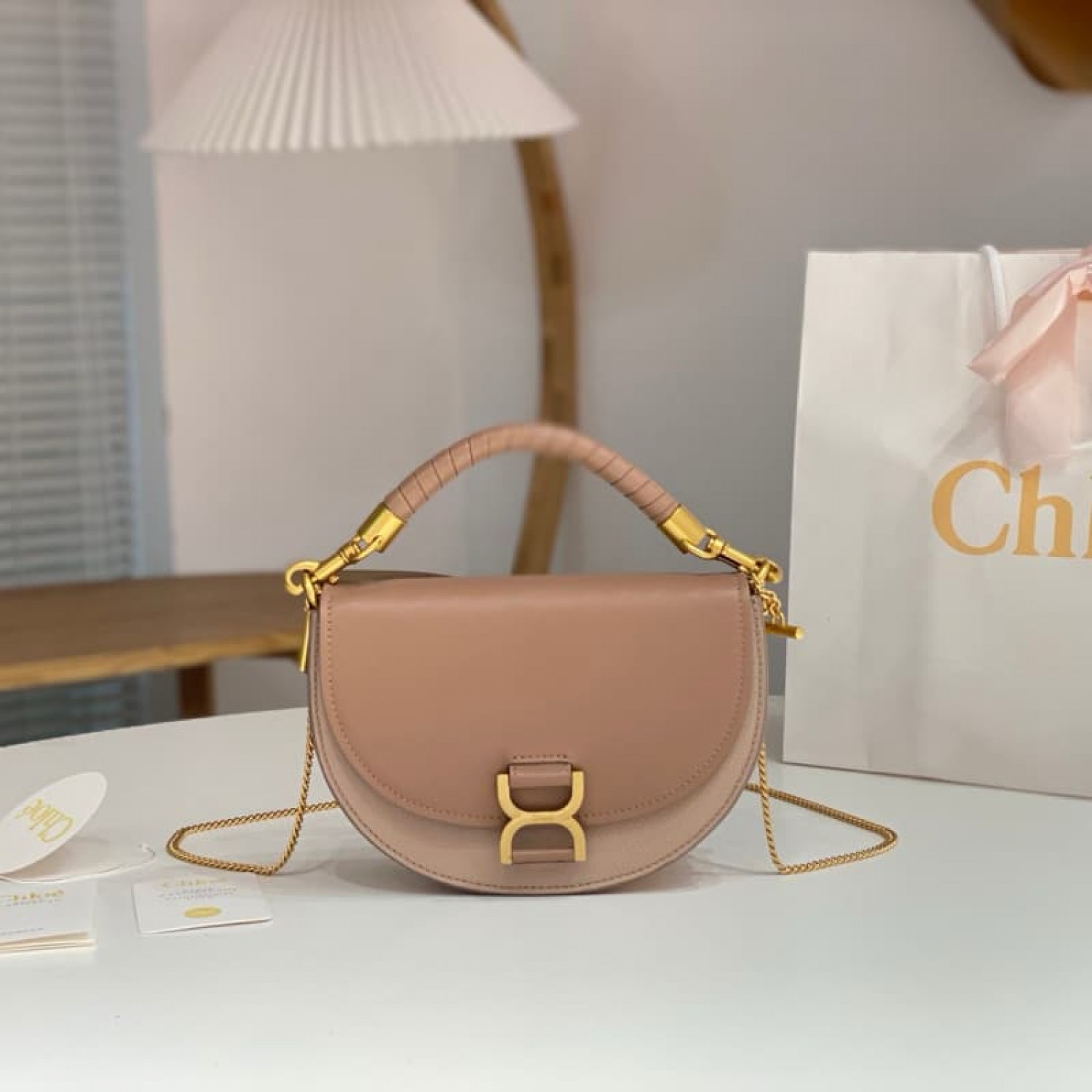 Chloe bags | Chloe Marcie 23 Moon Bag | 22.5×15.5×7cm | L35765 | 12003