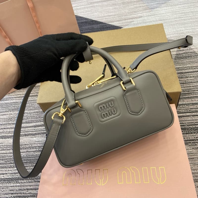 MiuMiu bags | Women's Arcadia Cowhide Tote Crossbody Bag | Bowling Bag | 22×10.5×7.5cm | 5bb142 | 13016