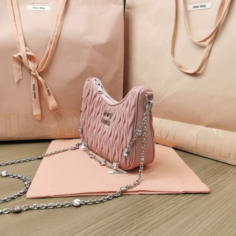 MiuMiu bags | MiuMiu Crystal Chain Accessory Collection Handbag | 21×16.5×5.5 cm | 5BH211 | 13028