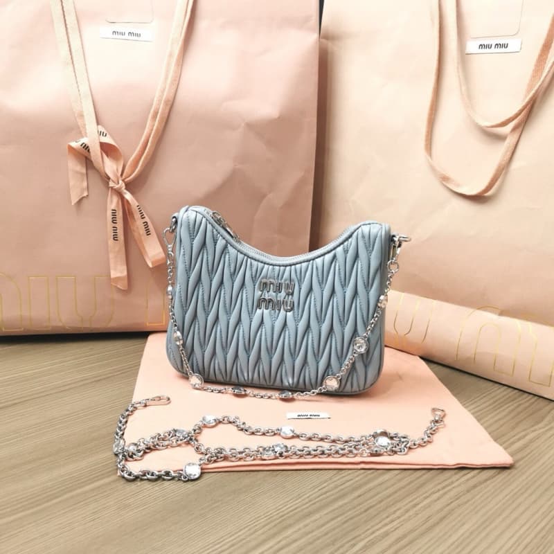 MiuMiu bags | MiuMiu Crystal Chain Accessory Collection Handbag | 21×16.5×5.5 cm | 5BH211 | 13028