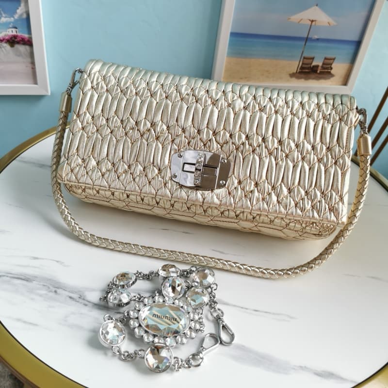 MiuMiu bags | MiuMiu Diamond Chain Bag | 28×3×14cm | 5BD233 | 13032